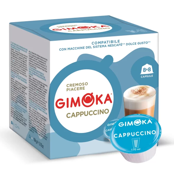 Gimoka Cappuccino - 16 cápsulas de café compatíveis com Nescafé Dolce Gusto