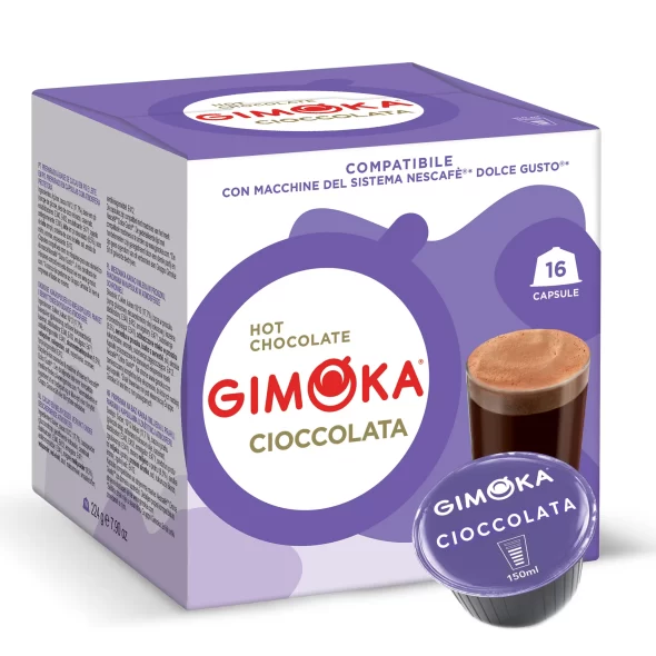 Gimoka Hot Chocolate - 16 cápsulas de chocolate quente compatíveis com Nescafé Dolce Gusto