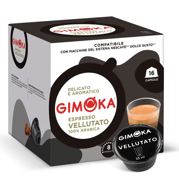 Gimoka Vellutato - 16 cápsulas de café compatíveis com Nescafé Dolce Gusto